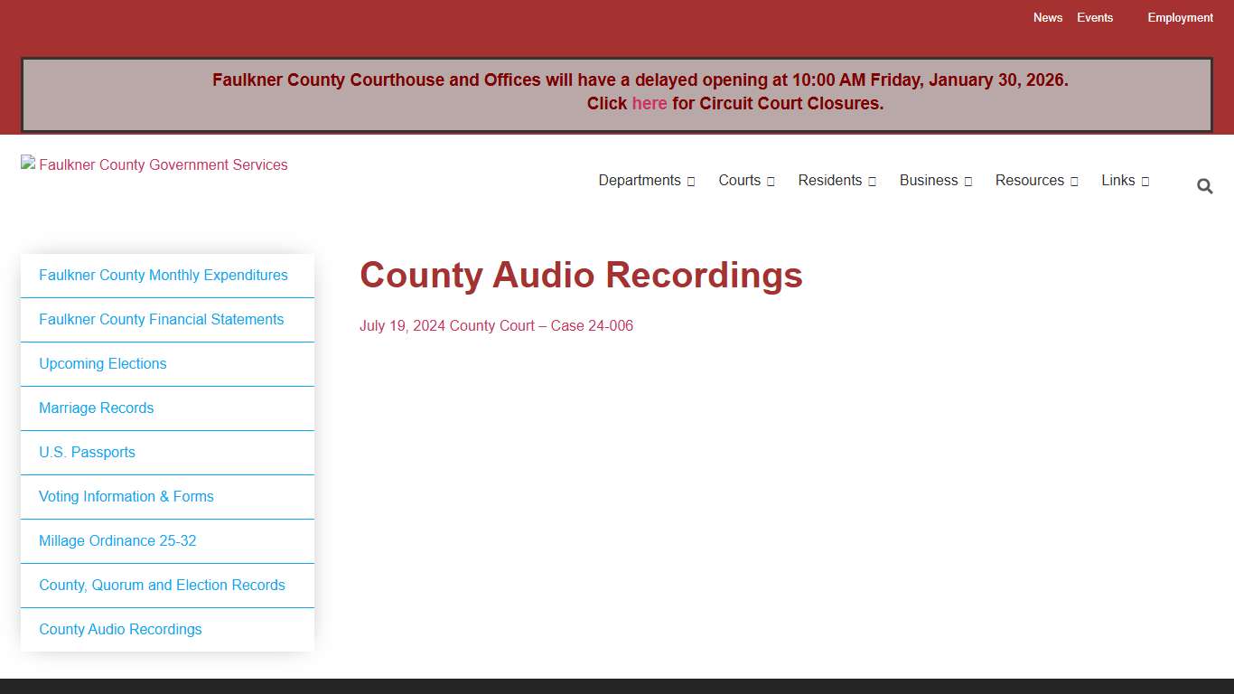 County Audio Recordings - Faulkner County GOV